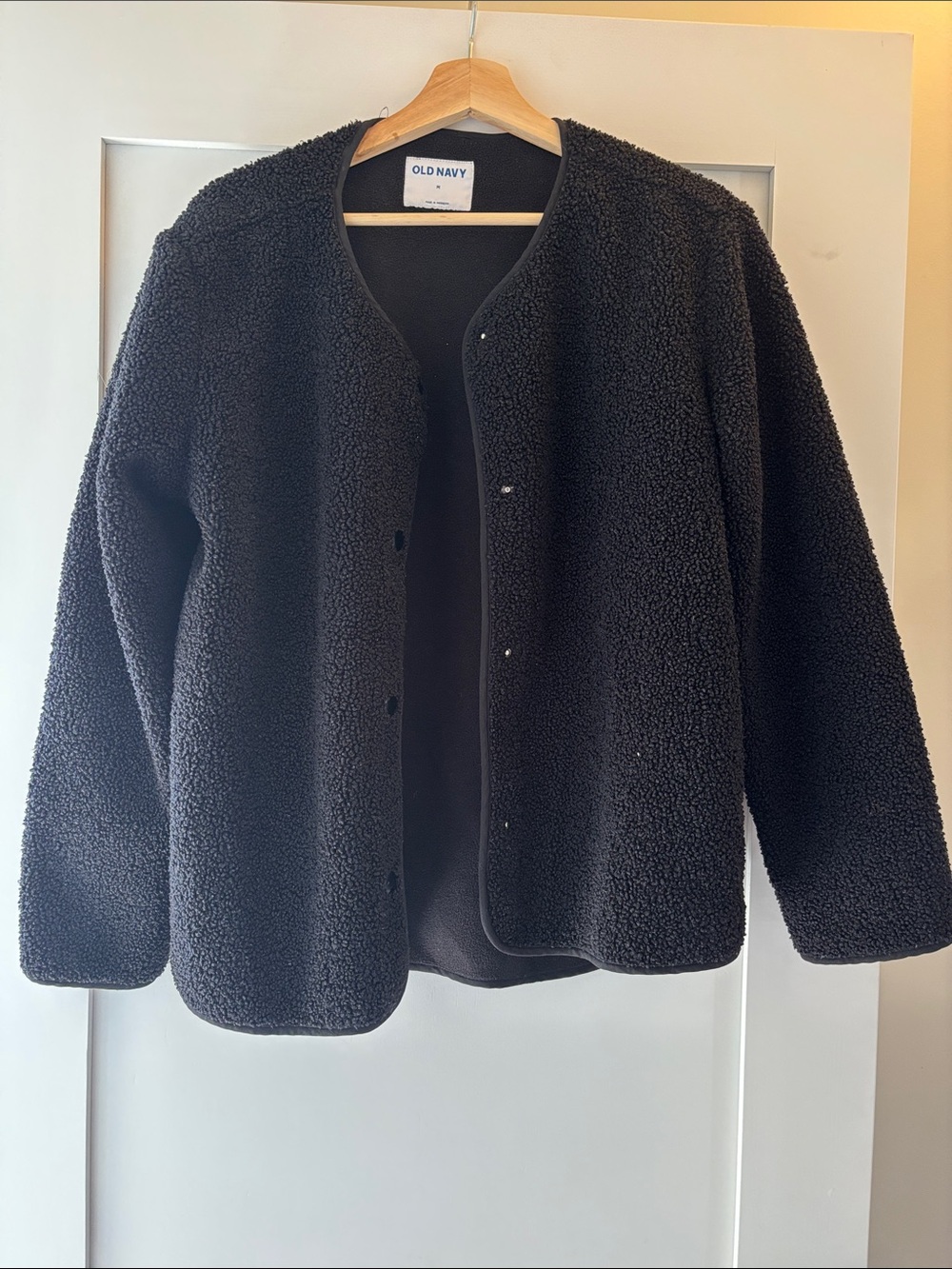 Old Navy Women's Black Sherpa/boucle Jacket